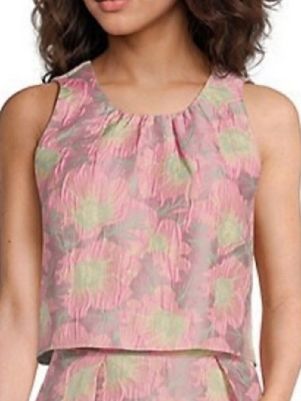Abbey Glass Sleeveless Crop Top Pink Paradise - Picture 3 of 15